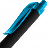 Ручка шариковая Prodir QS01 PRT-T Soft Touch, черная с голубым