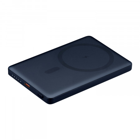 Внешний аккумулятор Atlantis PD 5000mAh с функцией беспроводной зарядки 15W, синий