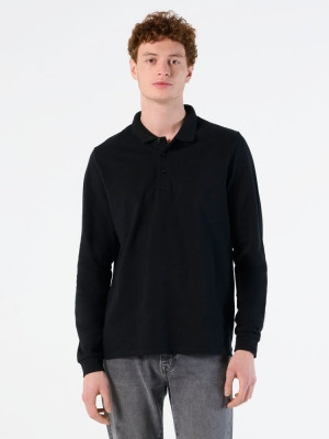 Рубашка поло мужская с длинным рукавом Winter II 210 шоколадно-коричневая