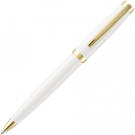 Ручка шариковая Letra Gold, глянцевая, белая