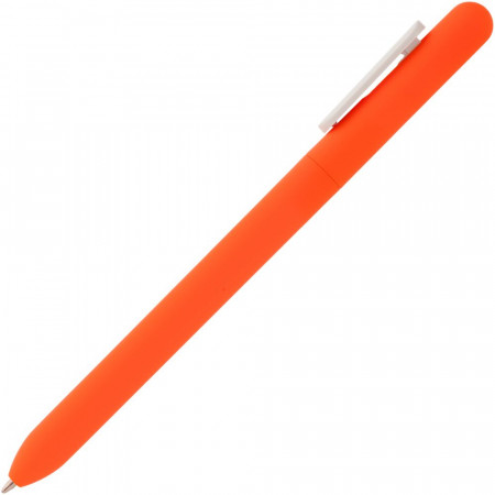 Ручка шариковая Swiper Soft Touch, неоново-оранжевая с белым