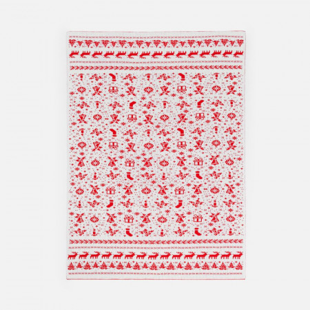 Плед Holidale, красный с молочным