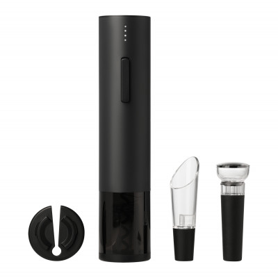 Набор для вина с электрическим штопором Сакраменто (Sacramento), черный