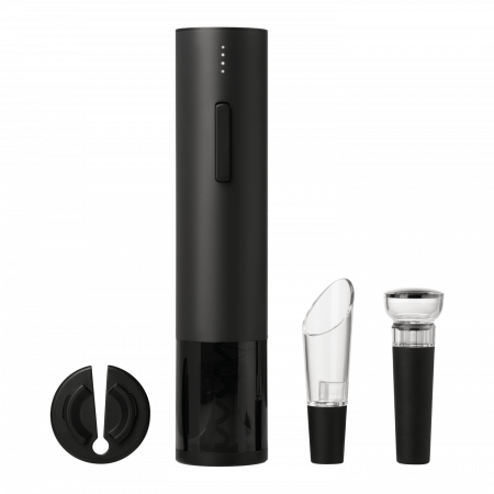 Набор для вина с электрическим штопором Сакраменто (Sacramento), черный