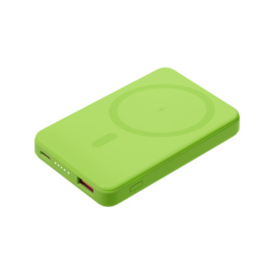 Внешний аккумулятор Ларго PD (Largo PD) 5000mAh с функцией беспроводной зарядки 15W, салатовый