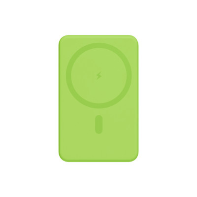 Внешний аккумулятор Ларго PD (Largo PD) 5000mAh с функцией беспроводной зарядки 15W, салатовый