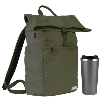 Подарочный набор Палермо (Palermo), Бостон (Boston), зеленый/серый (рюкзак, термокружка)