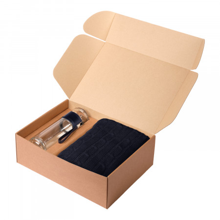 Подарочный набор Терсо (Terso), Фадо (Fado), синий (плед, термобутылка)