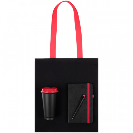Набор Velours Bag, черный с красным