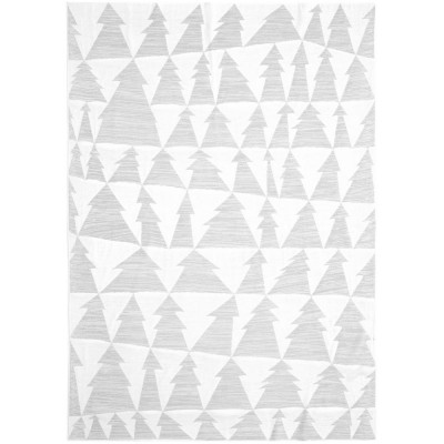 Плед «Танцующий лес», белый с серебристым