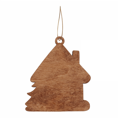 Ёлочная игрушка Домик (красный)