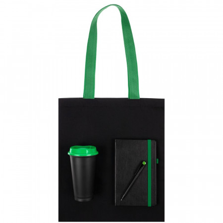 Набор Velours Bag, черный с зеленым