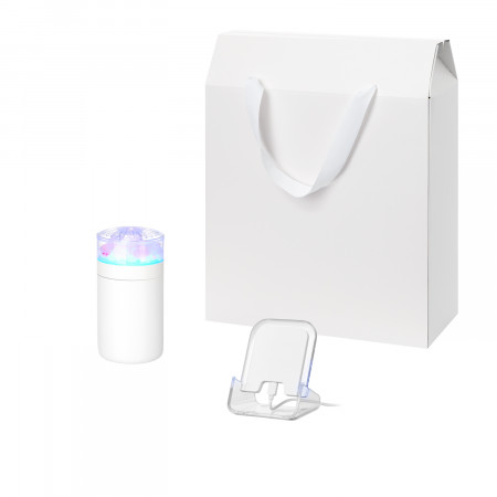 Подарочный набор Кристалл, Глосс НЕО (Crystal, Gloss NEO), белый (увлажнитель воздуха, зарядное устройство)