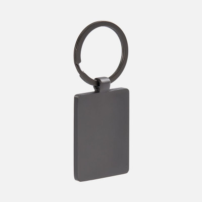 Брелок Gun Metal Leather Rectangle, графитовый