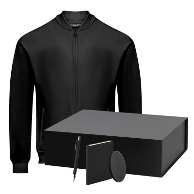 Набор с одеждой Торрес (Torres) (толстовка, зарядное устройство, блокнот, ручка), черный, M