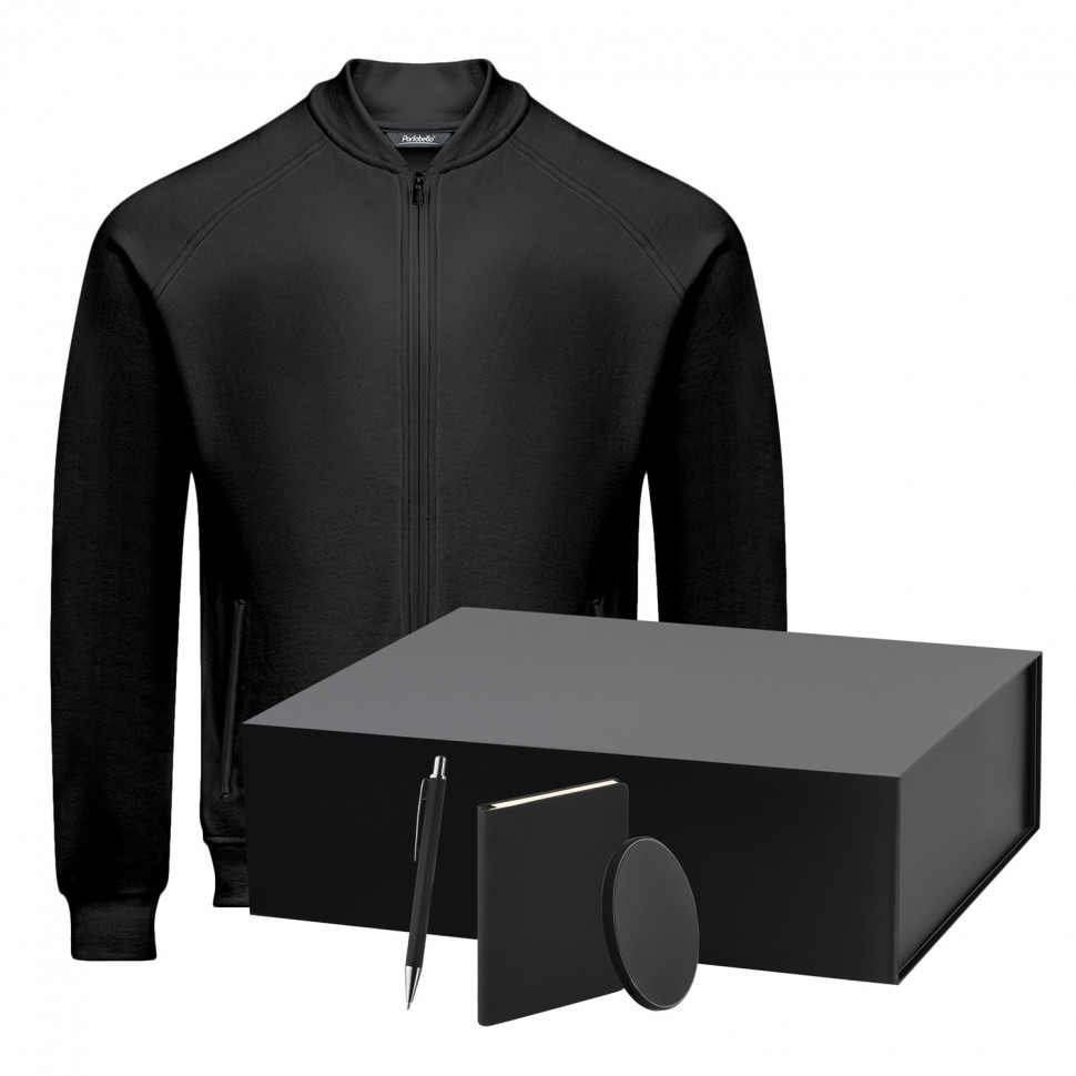 Набор с одеждой Торрес (Torres) (толстовка, зарядное устройство, блокнот, ручка), черный, M