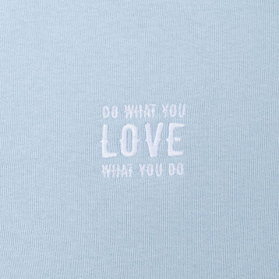 Худи с вышивкой женское Do Love, серо-голубое