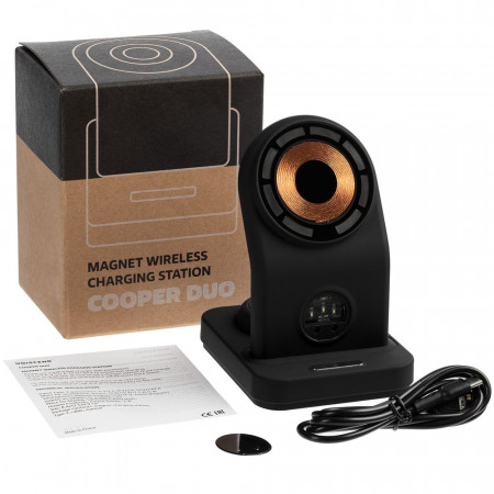 Зарядная станция с подсветкой Cooper Duo, черная