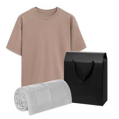 Набор с одеждой Раст (RUST) (футболка, плед), мокко/серый, XL/2XL