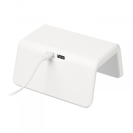Зарядная станция с часами 15W Flame, белая
