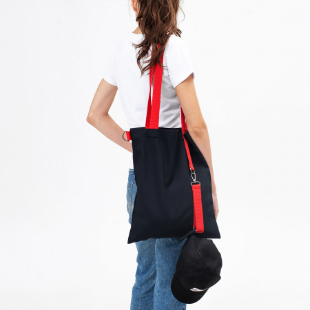Шоппер Superbag black (чёрный с красным)