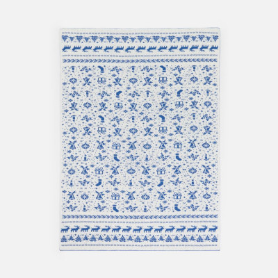 Плед Holidale, синий с молочным