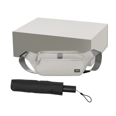 Подарочный набор Бостон (Boston), Филтон (Filton), серый (поясная сумка, зонт)