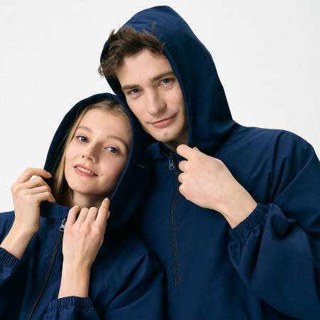 Ветровка (анорак) оверсайз унисекс Риссман (Rissman), темно-синяя