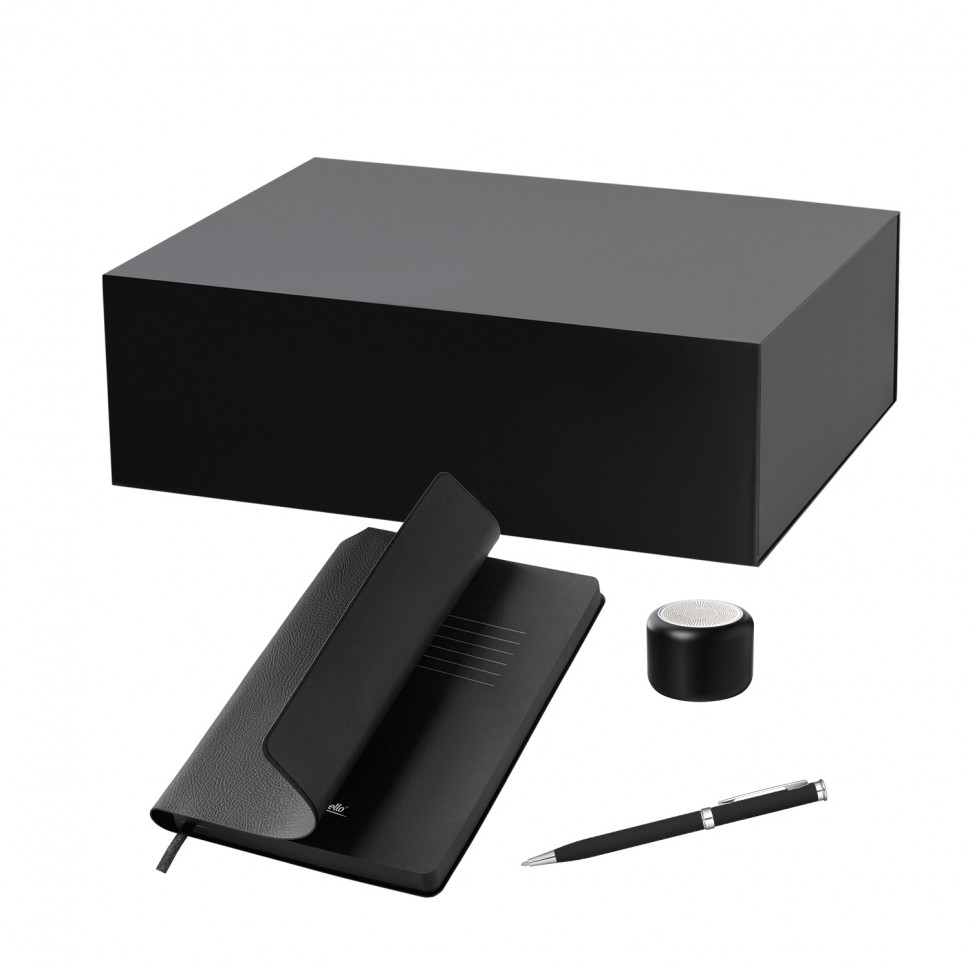 Подарочный набор Пэшн, Молто (Passion, Molto), черный (колонка, ежедневник, ручка)