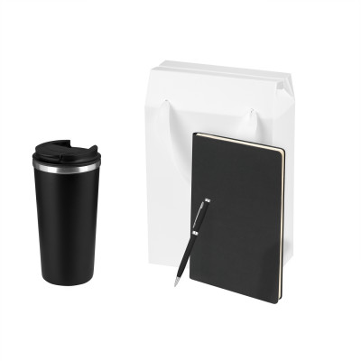 Подарочный набор Палермо (Palermo), черный (термокружка, ежедневник, ручка)