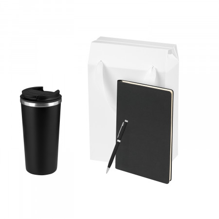 Подарочный набор Палермо (Palermo), черный (термокружка, ежедневник, ручка)