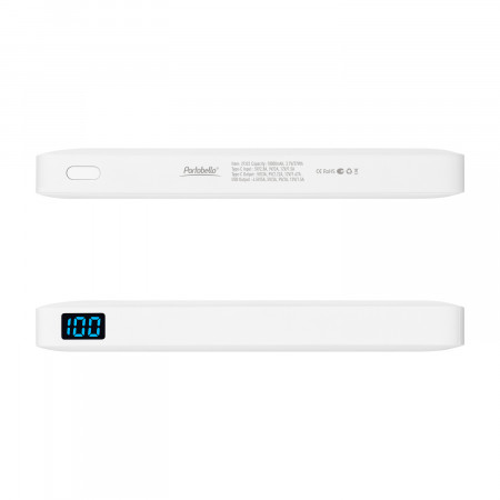 Внешний аккумулятор с подсветкой Ancor PD Plus 10000 mAh, белый