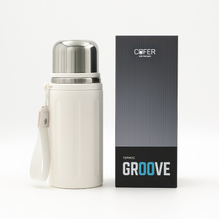 Термос Groove (слоновая кость)