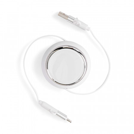Складной кабель с переходниками pocketCoil, белый
