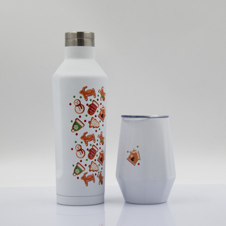 Термобутылка E-shape софт-тач (белый)