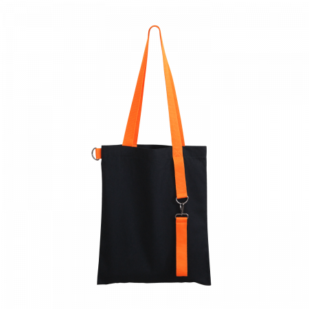 Шоппер Superbag black с ремувкой 4sb (чёрный с оранжевым)