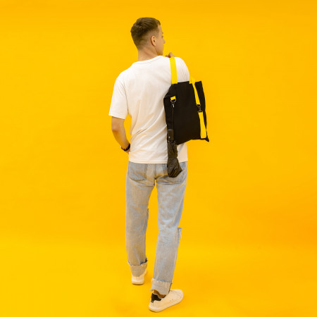 Шоппер Superbag black (чёрный с салатовым)