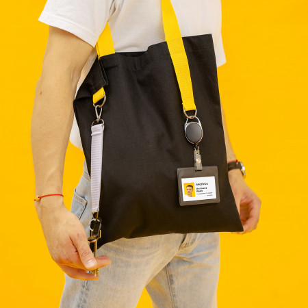 Шоппер Superbag black (чёрный с салатовым)