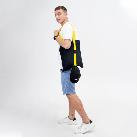 Шоппер Superbag black (чёрный с салатовым)