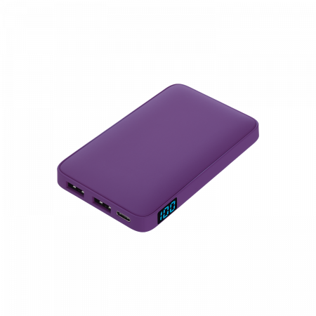 Внешний аккумулятор с подсветкой Анкор (Ancor) 5000 mAh, фиолетовый