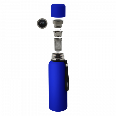 Термос S-travel New софт-тач с датчиком температуры 750 мл (синий)