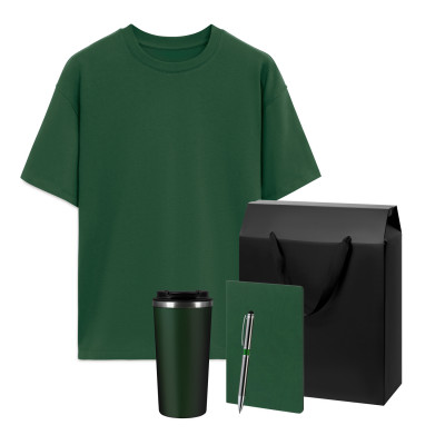 Набор с одеждой Раст (Rust) (футболка, термокружка, блокнот, ручка), зеленый 1, XS/S