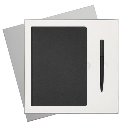 Подарочный набор Мун Ривер (Moon river), черный (ежедневник, ручка)