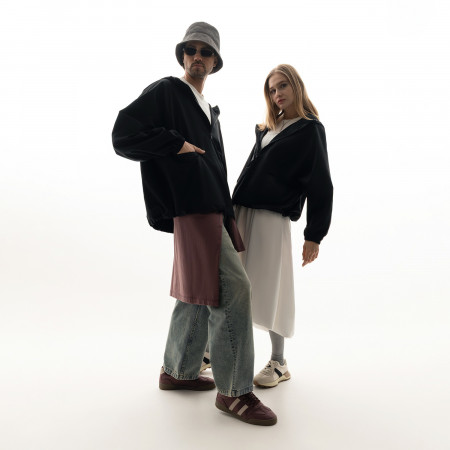 Ветровка (анорак) оверсайз унисекс Риссман (Rissman), черная