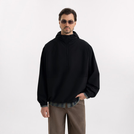 Ветровка (анорак) оверсайз унисекс Риссман (Rissman), черная