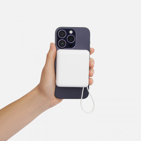 Внешний аккумулятор с подсветкой Риттер PD (Ritter PD) 10000mAh с функцией беспроводной зарядки 15W, белый