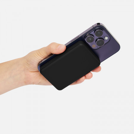 Внешний аккумулятор Ларго PD (Largo PD) 5000mAh с функцией беспроводной зарядки 15W, черный