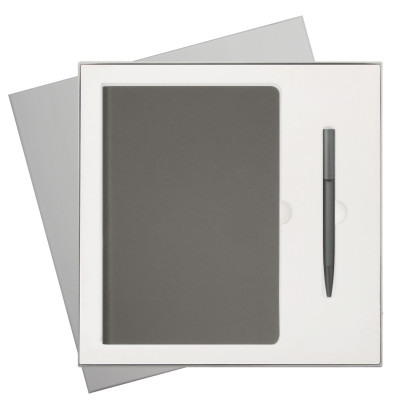 Подарочный набор Стар (Star), серый (ежедневник, ручка)