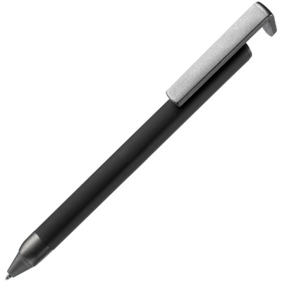Ручка шариковая Standic Soft Touch с подставкой для телефона, черная