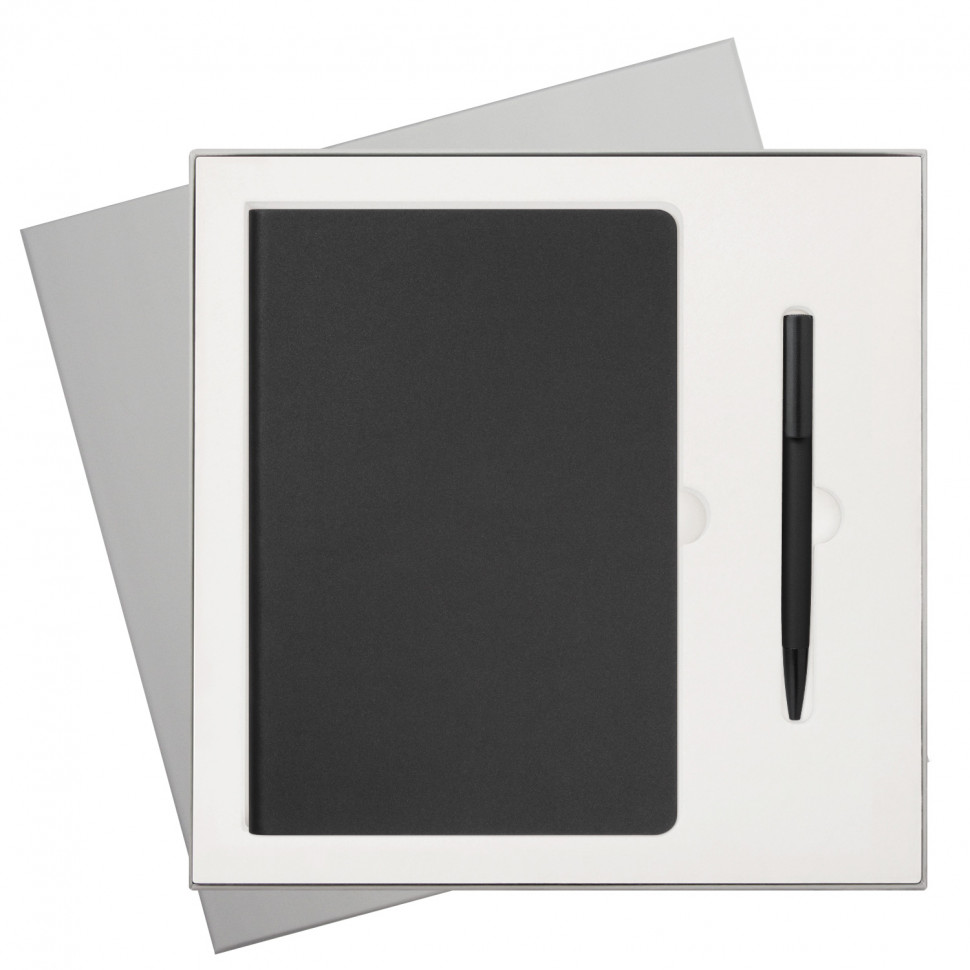 Подарочный набор Стар (Star), черный (ежедневник, ручка)